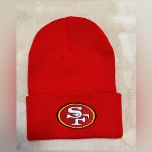 SAN FRANCISCO 49ERS NFL FOOTBALL Red Beanie with Embroidered Logo